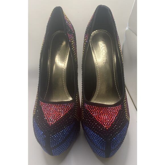 Mascote Beaded Platform Barbie Core Stripper Pole Dancer High Heels Shoes Size 8 - Picture 1 of 14